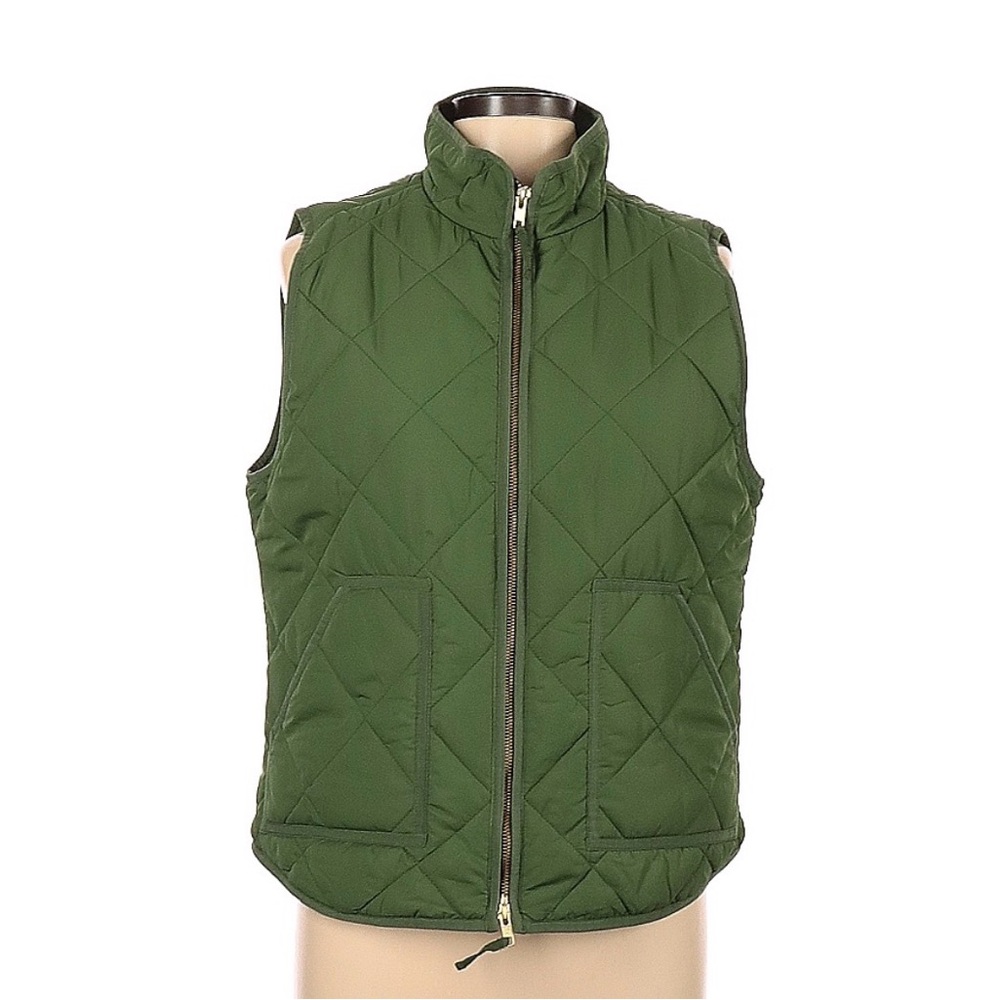 J. Crew Factory Women's Olive Quilted Vest